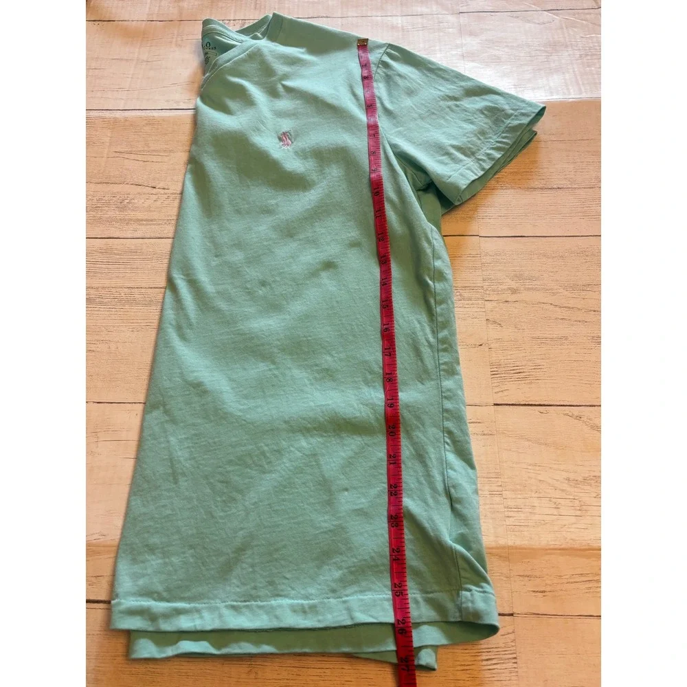 Polo Ralph Lauren Mens Large V-Neck T-Shirt Mint Green Pink Pony Custom Fit Tee